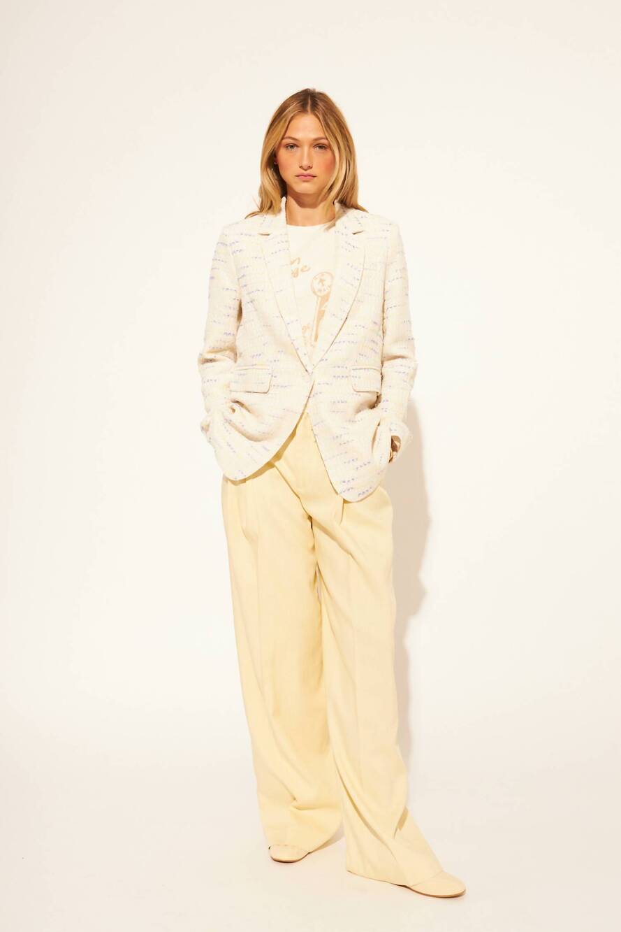 NEW JOHN + JENN elio blazer in coastal tweed